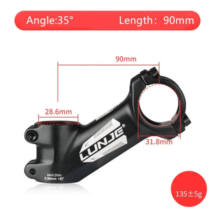 Ultralight 17° Aluminum Bike Stem  MTB & Road Bicycle 31.8mm
