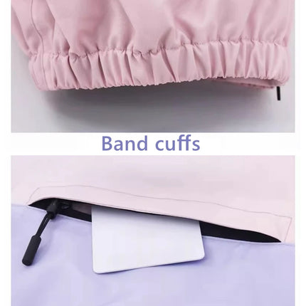 Gradient Ski Suit Girl Waterproof  Warm Loose Cotton Clip Snowboard Pink Purple Woman Adult Men Winter Outdoor Jacket Coat Pants