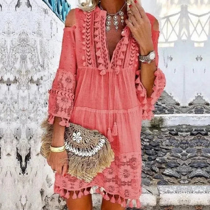 Women Quarter Sleeve Loose Dress