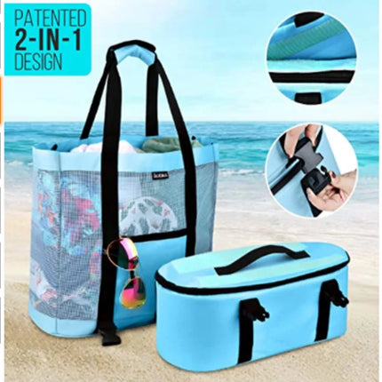 Heat Preservation Mesh Picnic Tote Bag for Women, Waterproof, Double-layer, High Capacity