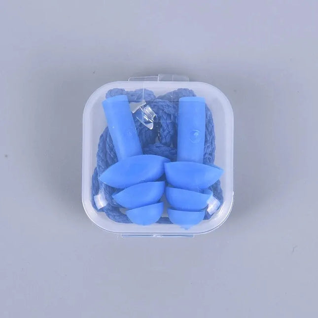 1 Pc Silicone Ear Plugs for Sleep, Noise Reduction, Swimming, and Diving with Rope