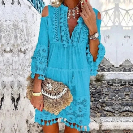 Women Quarter Sleeve Loose Dress