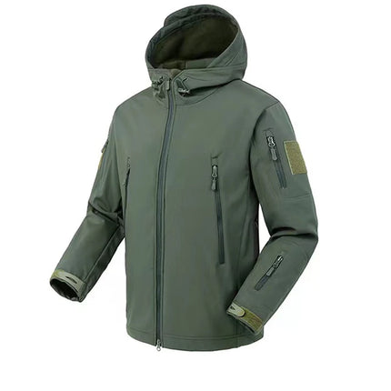 Men's Autumn Winter SoftShell Fleece Waterproof Jackets Male Hood Coats Fishing Hiking Camping Climbing Skiing Pants Trousers