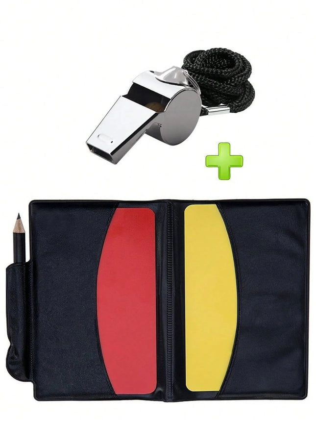 Soccer Kit - Metal Whistle & Referee Cards Set for Football Games