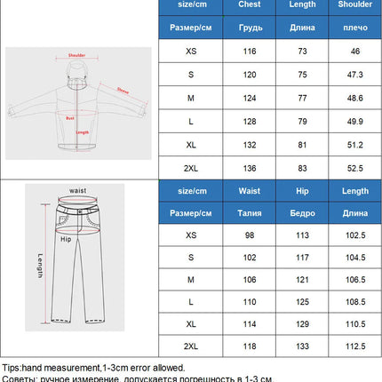 Waterproof Snow Suit Men Women Windproof Costumes Snowboarding Clothing Outdoor Skiing Sets Winter Jackets and Pants