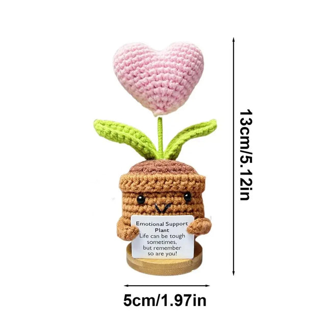 Positive Energy Heart Flower Doll  Hand-woven Knitted