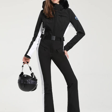 GSOU SNOW One-piece Ski Suit Women Thickening Snowboard Female Overalls Winter Windproof Waterproof Breathable Clothing Skiing