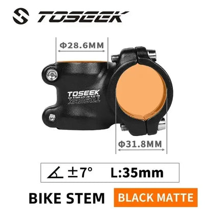 TOSEEK MTB/Road Bike Handlebar Stem  Lightweight 60-100mm, 28.6mm Fork, 31.8mm Bar