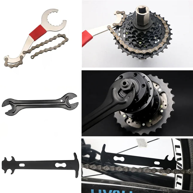 Bicycle Repair Tool Set, Essential outdoor cycling repair tools for maintenance and repairs.