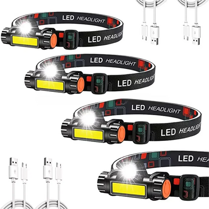 Portable Mini LED Headlamp - XPE + COB, USB Rechargeable