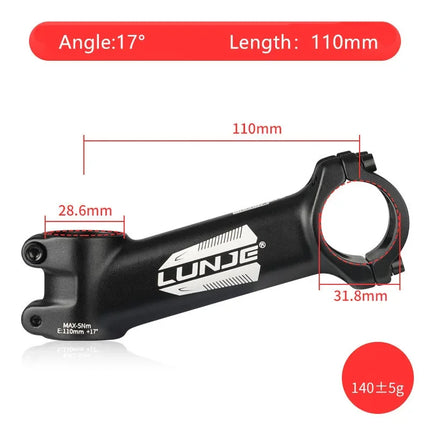 Ultralight 17° Aluminum Bike Stem  MTB & Road Bicycle 31.8mm