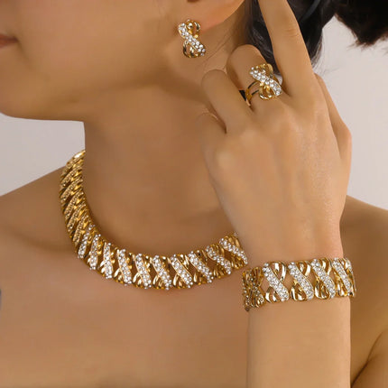Gold Plated Jewelry Set - Dubai African Choker Necklace