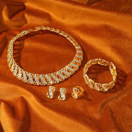 Gold Plated Jewelry Set - Dubai African Choker Necklace