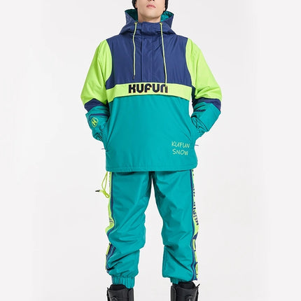 Kufun Ski Wear Snowboard Adult Men Woman Waterproof Snow Suit Hoodies Coat Pants Winter Outdoor Oversize Jacket Purple Warm Blue
