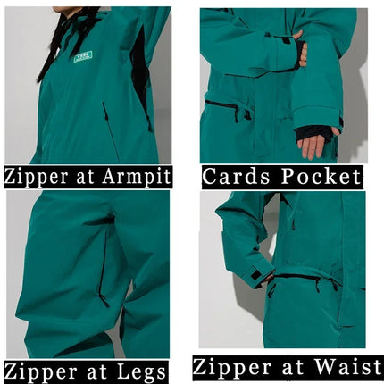 Ski Overalls Women 2024 Stylish Sports Outdoor Snowboarding Jumpsuits One Piece Overalls Waterproof Windproof Ski Suit Women