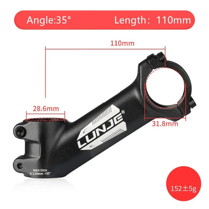 Ultralight 17° Aluminum Bike Stem  MTB & Road Bicycle 31.8mm