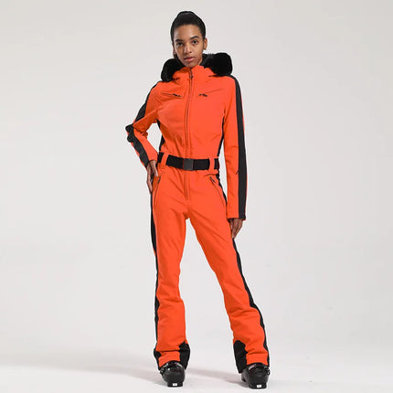 GSOU SNOW One-piece Ski Suit Women Thickening Snowboard Female Overalls Winter Windproof Waterproof Breathable Clothing Skiing