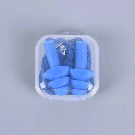1 Pc Silicone Ear Plugs for Sleep, Noise Reduction, Swimming, and Diving with Rope