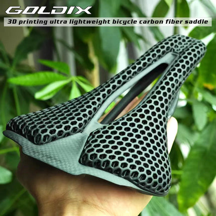 GOLDIX 3D Printed Carbon Bicycle Saddle  Ultralight for MTB & Road Racing