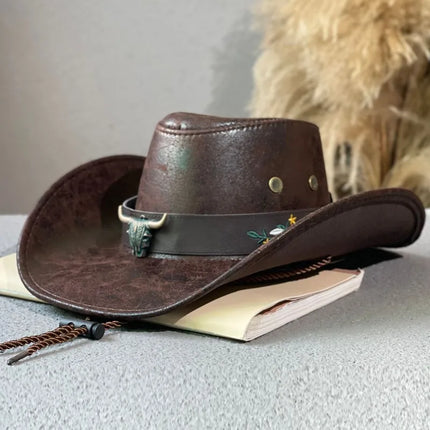 Fashion Cow Head Decor Cowboy Hat