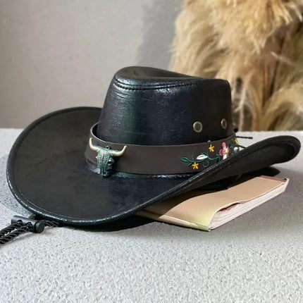Fashion Cow Head Decor Cowboy Hat