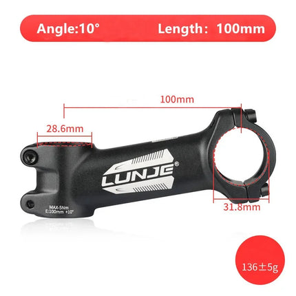 Ultralight 17° Aluminum Bike Stem  MTB & Road Bicycle 31.8mm
