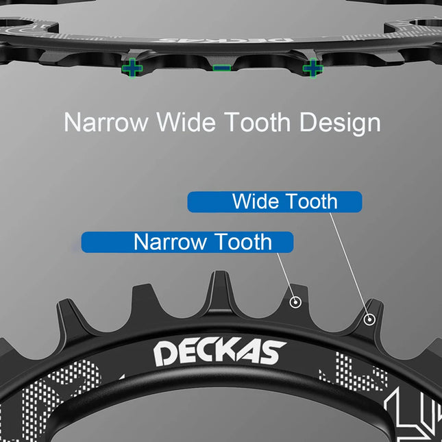 DECKAS 104BCD Chainring 32T-38T Round Narrow Wide MTB Bike Single Speed 11V/12V