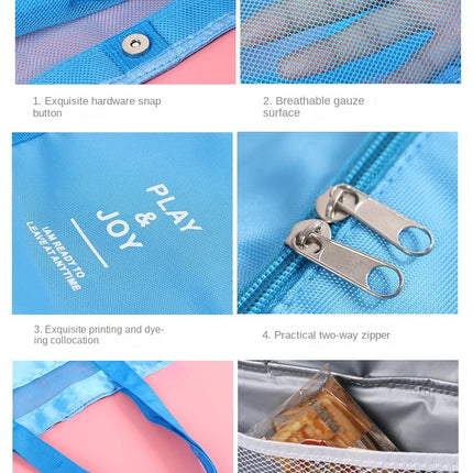 Heat Preservation Mesh Picnic Tote Bag for Women, Waterproof, Double-layer, High Capacity