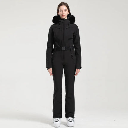 GSOU SNOW One-piece Ski Suit Women Thickening Snowboard Female Overalls Winter Windproof Waterproof Breathable Clothing Skiing