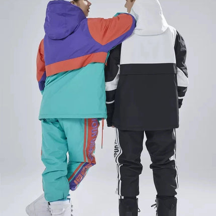 Kufun Ski Wear Snowboard Adult Men Woman Waterproof Snow Suit Hoodies Coat Pants Winter Outdoor Oversize Jacket Purple Warm Blue