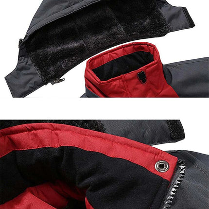 TACVASEN Fleece Lining Mountain Jackets Mens Hiking Jackets Outdoor Removable Hooded Coats Ski Snowboard Parka Winter Outwear