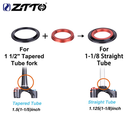 ZTTO MTB Road Bicycle Headset CNC 1 1/8"-1 1/2" Tapered 28.6 Fork Bearing