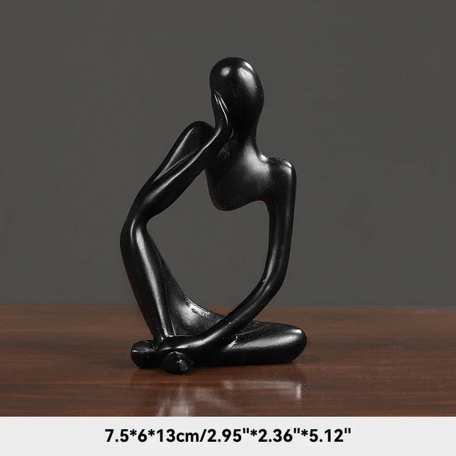 Sand Color The Thinker Abstract Sculpture  Nordic Yoga Figurine
