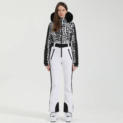 GSOU SNOW One-piece Ski Suit Women Thickening Snowboard Female Overalls Winter Windproof Waterproof Breathable Clothing Skiing