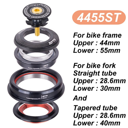 ZTTO MTB Road Bicycle Headset CNC 1 1/8"-1 1/2" Tapered 28.6 Fork Bearing