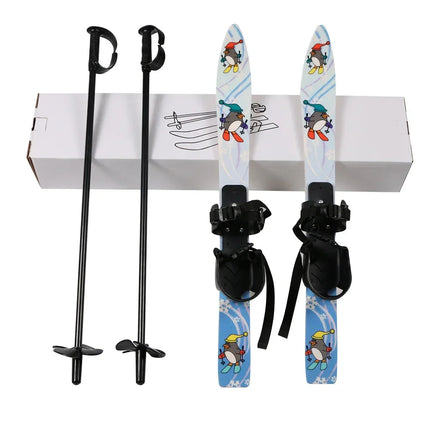 Children Ski Board Snowboarding Sled Sleigh Binding Ski Poles for Kids Skiing Snowboard Gifts Winter Sports Set