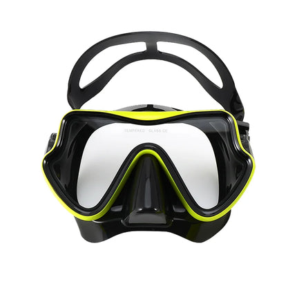 Diving Mask  Anti-Fog, HD, Tempered Glass, Silicone Skirt, with Nose Cover.