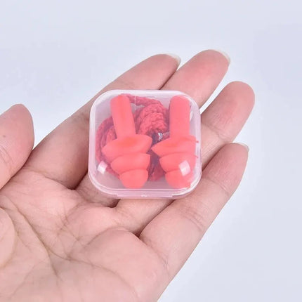 1 Pc Silicone Ear Plugs for Sleep, Noise Reduction, Swimming, and Diving with Rope