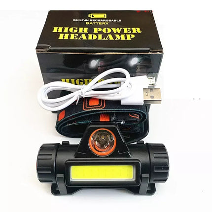 Portable Mini LED Headlamp - XPE + COB, USB Rechargeable