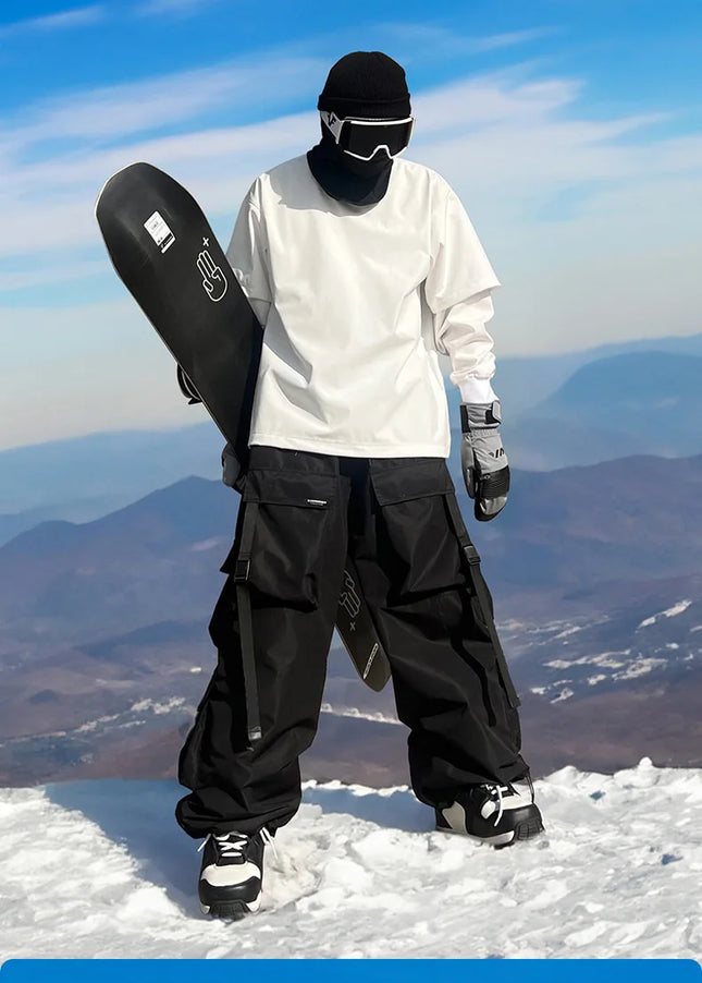 Men's & Women's Waterproof Ski Pants, Breathable, Thermal Lining, Winter Snowboard Overalls.