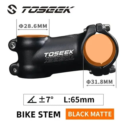 TOSEEK MTB/Road Bike Handlebar Stem  Lightweight 60-100mm, 28.6mm Fork, 31.8mm Bar