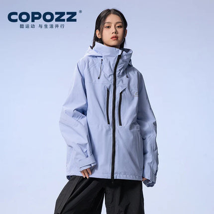 COPOZZ 3L Ski Jacket - Windproof & Waterproof Hooded Ski Coat for Men and Women