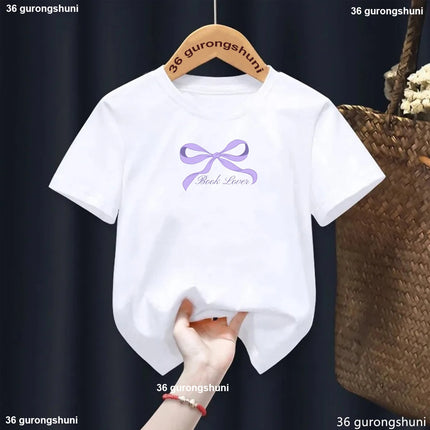 Summer Girls T-Shirt  Short Sleeved with Bowtie Print