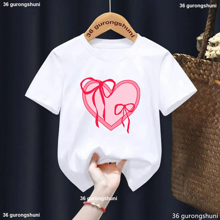 Summer Girls T-Shirt  Short Sleeved with Bowtie Print