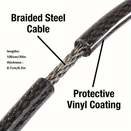 Anti-Theft Bicycle Combination Lock - Strong Steel Cable, Scratch-Proof & Drill-Resistant