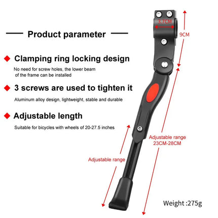 Adjustable Bicycle Kickstand for 22-26 Inch Mountain Bikes