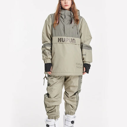 Kufun Ski Wear Snowboard Adult Men Woman Waterproof Snow Suit Hoodies Coat Pants Winter Outdoor Oversize Jacket Purple Warm Blue