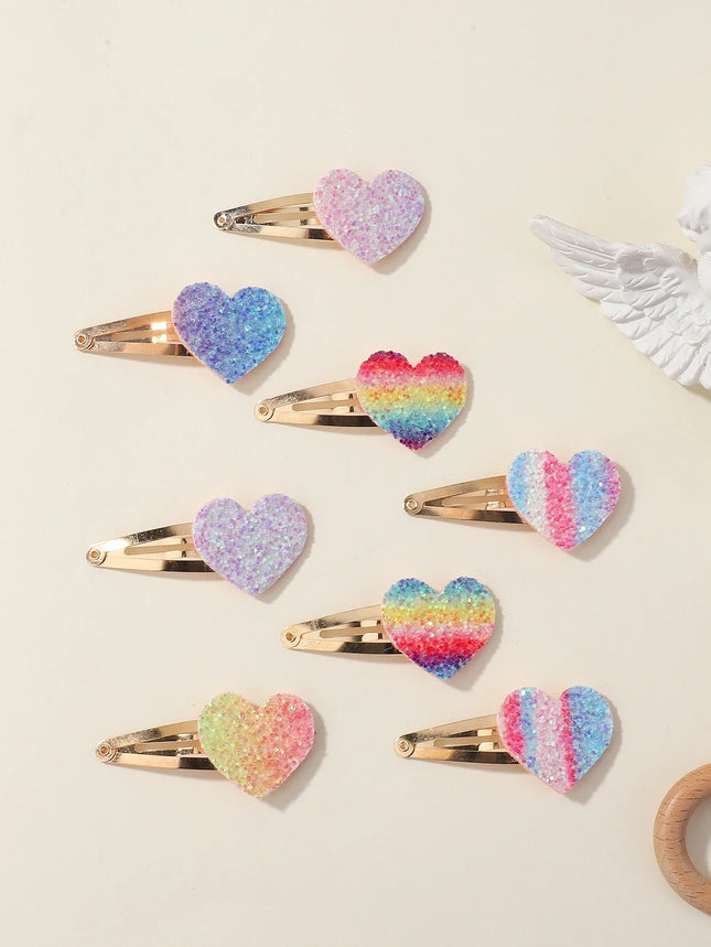 Glitter Rainbow Flower Rabbit Hairpins