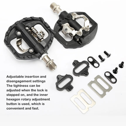 TANKE Mountain Bike Pedals SPD Dual Clipless & Flat Aluminum Pedals with 3 Sealed Bearings