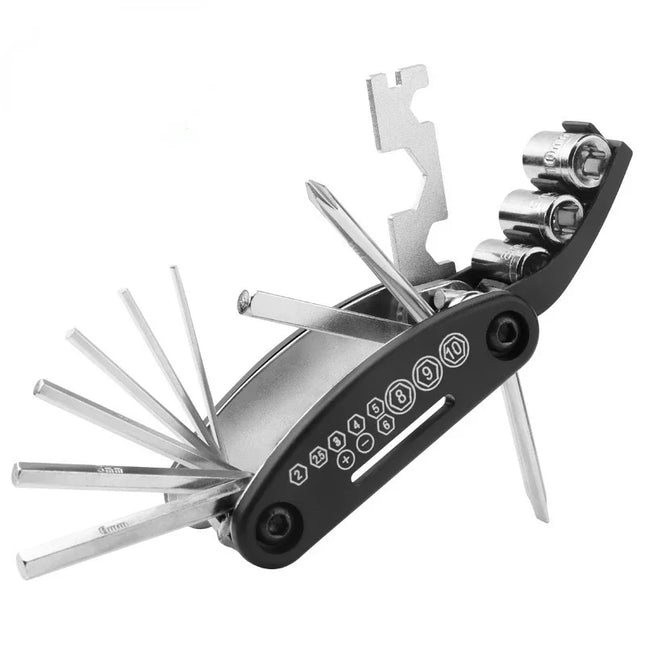 1Pc 16-in-1 Multifunctional Bike Tool, Ideal for cycling maintenance and repairs
